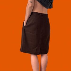 American Vintage Dark Brown Midi Skirt
